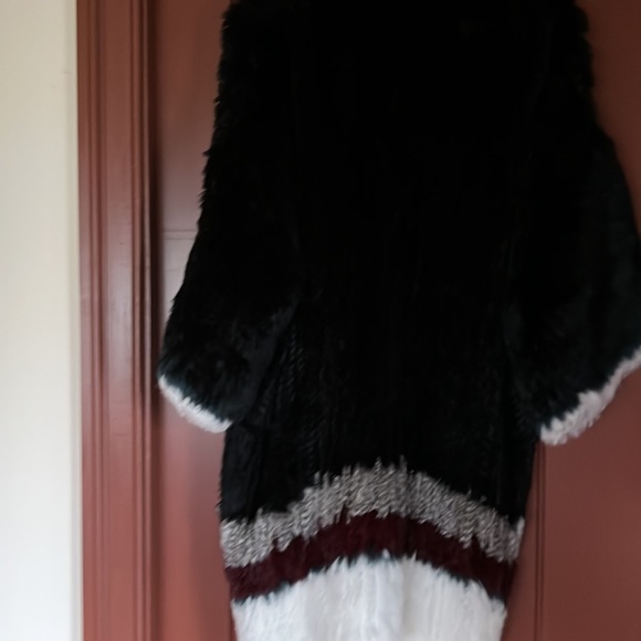 Elizabeth and James - black rabbit fur jacket with red and white fur - Picture 6 of 6